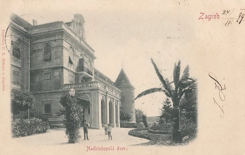 Kaptol 1899. godine. Nadbiskupski dvor